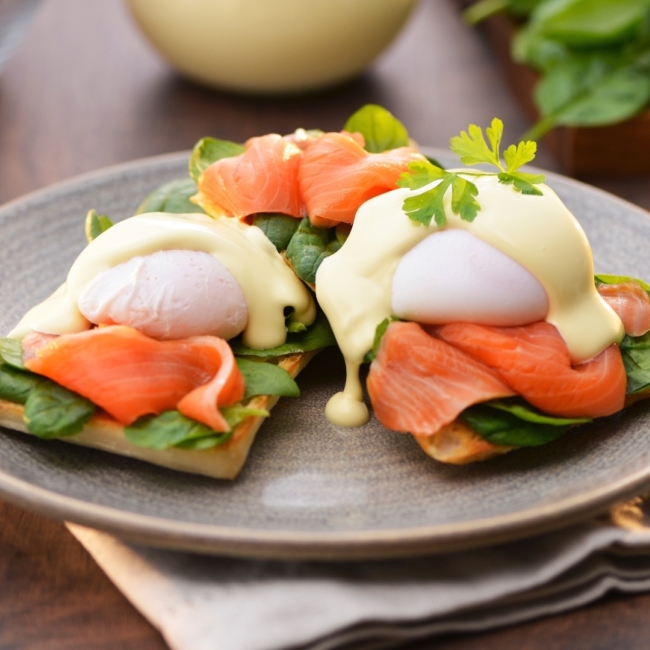 Eggs benedict with smoked salmon spinach updated